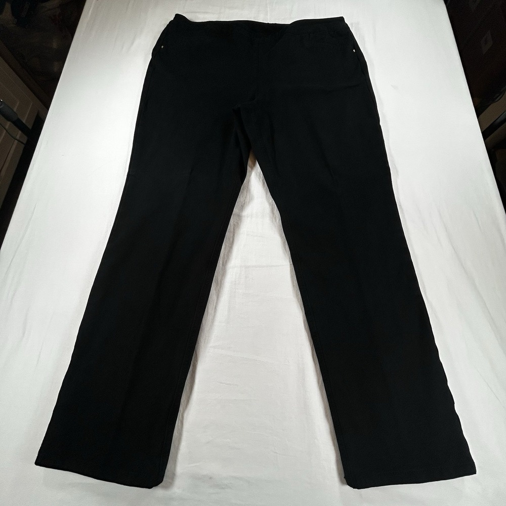 Chico's Womens 3 Size 16 Black XL So Slimming Straight Leg Ankle Jeans Pull On